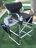 HEAVY-DUTY TUSCANY Deluxe Tall Director Chair W-IPOD CELL PHONE HOLDER-CARRY STRAP-THE CADILLAC OF DIRECTOR CHAIRS-FOLDING Side Table-Storage Bottom Net- 10 YEARS WARRANTY-HIGH QUALITY PRODUCTA BONUS FOLDING TOTE BAG INCLUDED WITH YOUR PURCHASE