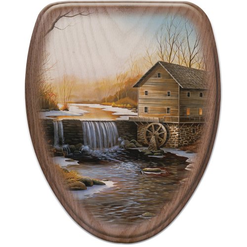 Comfort Seats C1B2E172717OB The Old Mill Elongated Toilet Seat with Oil Rubbed Bronze Alloy