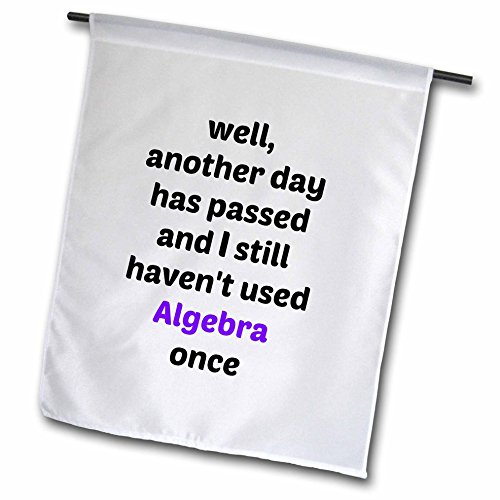 jacoba funny quotes well another day has passed and i still havent used algebra once 12 x 18 inch garden flag