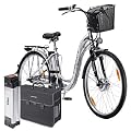 Elektrofahrrad mit 2 Akkus 26er PROPHETE TRIO Alu-Elektro-Fahrrad, 45 cm Rahmen 26" (66cm Rad) 7 Gang