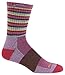 Darn Tough Vermont Merino Wool Micro Crew Stripes Cushion Socks Plum Stripe LG (US 10-11.5)