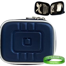 Eva Royal Blue Extra Thick Case with Reinforced Exterior Shell for all models & colors of your Nikon Digital Camera Point and Shoot Cool Pix L 26 or Cool Pix L 25 with HD Video + Green Vangoddy Bracelet!!!