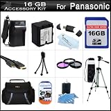 16GB Accessory Kit For Panasonic HDC-HS900K 3 MOS 220GB HDD Camcorder Includes 16GB High Speed SD Memory Card + Replacement (1500Mah) VW-VBN130 Battery + Ac / DC Charger + Deluxe Case + Tripod + 3PC Filter Kit (UV-CPL-FLD) + Mini HDMI Cable + Much More