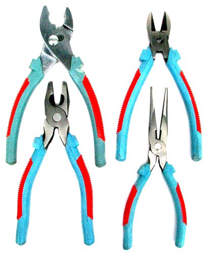 Best Price Trademark Tools 75-1007 Hawk Versatile 4-Piece 8-Inch Plier Set, Rubber Coated Handles
