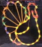 17" Lighted Thanksgiving Turkey Window Silhouette Decoration
