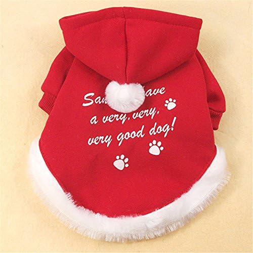 Chiqpets Christmas Dog Clothes Red Hoodies Sport Clothes Pet Clothing Santa Clothes Small Medium Dog Cat Chihuahua Yorkshire (M)