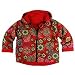 Outside Baby Girls Two Layer Windproof Fleece Jacket Red Flower 18-24 Months