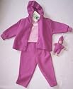 Organic Sherpa Set in Pink, 24m - Jacket, Trousers, Baby Body + Doll