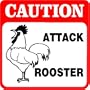 Caution - Attack Rooster Sign