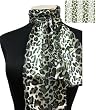 Scarf Leopard Animal Print Sage Green Black White Neckerchief 13"x60"