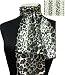 Scarf Leopard Animal Print Sage Green Black White Neckerchief 13"x60"