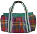 WOMEN'S TOMMY HILFIGER MEDIUM LOGO ITEMS ICONIC HANDBAG (GREEN PLAID)