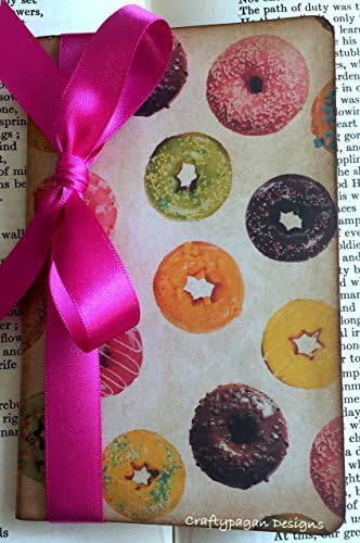 Donuts Notebook and Journal Stationery Vintage Style Pocketbook with Ribbon and Paper Choice