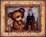 Bless This Home by Mary Ann June. PLAQUE MOUNTED. 10.00 inches width by 8.00 inches height. Highest Quality Art Poster Print
