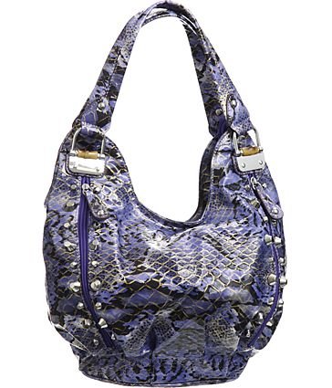 Studded Patent Python Hobo