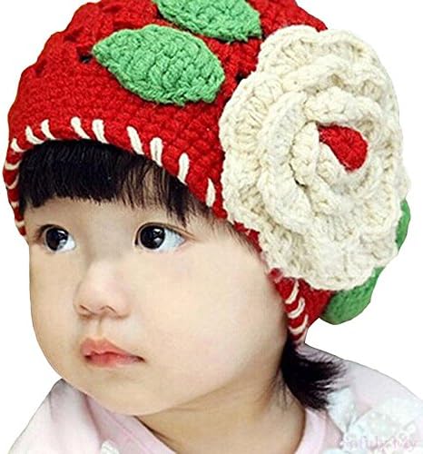 Gofuly Cute Big Flower Kids Baby Infant Toddler Girl Warm Beanie Knit Hat Cap