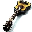 Beige Woodtone Hollow Body Classical Folk Guitar Magnet
