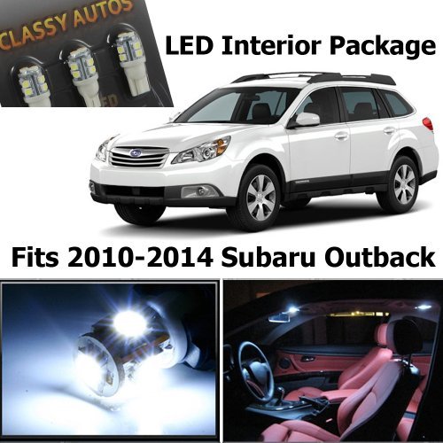 Classy Autos White LED Lights Interior Package for Subaru Outback (6 Pieces)