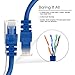 GearIT Cat5e Ethernet Patch Cable 1 Foot - Snagless RJ45 Computer LAN Network Cord, Blue