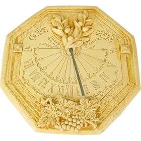 Soft aged Yellow or BlueResin French Provence Sundial Carpe Diem Olives and Grapes, Yellow by PPP