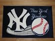NEW YORK YANKEES 20" x 30" Team Logo TUFTED RUG with a Non-Skid Rubber Backing