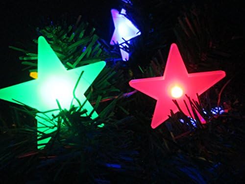 M&T TECH 20 Star LED Christmas Tree Lights Battery Operated Fairy Lights for Indoor Bedroom Party Wedding - Multi Colour