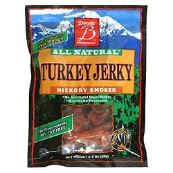 Double B Turkey Jerky, Hickory Smoked, 3.5-Ounce Bag (Pack of 4)