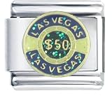 Las Vegas $50 Chip Italian Charms Bracelet Link