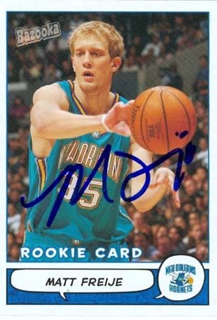 Matt Freije Autographed/Hand Signed Basketball Card (New Orleans Hornets) 2005 Topps Bazooka #198