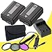 TWO NPFW50 Lithium Ion Replacement Batteries w/Charger + 49mm 3 Piece Filter Kit for Sony NEX-5N NEX-7 NEX-C3 Alpha Digital SLR Cameras DavisMAX Accessory Bundle