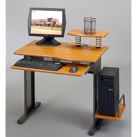Network Computer Cart in Pewter/Teak By Studio RTA Furniture