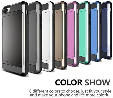 iPhone 6 Hybrid Case, OPSEC [Heavy Duty] Impact Resistant Wallet with Card Cover Slot and Protective Armor Shell + Anti-scratch Hard PC Back Cover Skin ID for Apple iPhone 6 6S 4.7" Devices