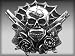Silver Star "Gun Skull n' Roses" Metal Belt Buckle