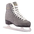 Ladies American Salsa Houndstooth Ice Skate With Fur - Black/ White