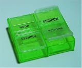 Peek-a-box 4 Compartments Pill Box Organizer Transparent Green- Made in the Usa