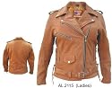 Ladies BROWN PREMIUM BUFFALO Leather Motorcycle Biker Jacket ZIPOUT lining & SIDE-LACES
