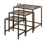 Hand Crafted Tiered Iron Planter Stand/Occasional Table - Set of 3