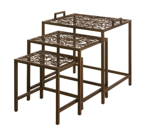 Hand Crafted Tiered Iron Planter Stand/Occasional Table - Set of 3
