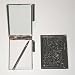 Silver & Black Paisley Metal Memo Book NOTEPAD CASE w/Pen