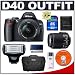 Nikon D40 6.1MP Digital SLR Camera + Nikon 18-55mm AF-S Lens + Nikon 55-200mm ED AF-S Lens + Nikon SB-400 AF Speedlight Flash + Transcend 4GB SDHC SecureDigital Card + USB Card Reader + Nikon SLR Gadget Bag