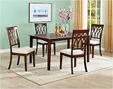 5pc Contemporary Style Cherry Finish Dining Table & Chair Set