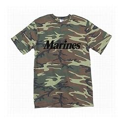 Classic "Marines" S/S T-Shirt - Military Style Physical Training T-Shirt in woodland camo