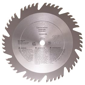 Bosch PRO1050COMB 10-Inch 50 Tooth ATB Combination Saw Blade with 5/8-Inch Arbor