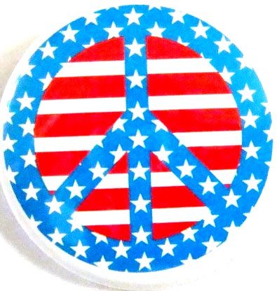 Click here to buy Peace~ Peace Sign~ Peace Sign Button~ American Flag~ Approx 1.5.