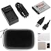 GTMax BP-70A Battery and Charger Travel Kit for Samsung DV150F, WB30F, MV800, ST72, ST150F, ST66, ST76 Digital Camera, Includes: Black Compact Pouch Case + USB Cable + Screen Protector