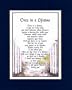 "Once In A Lifetime" A Sentimental Gift For Husband, Wife, Girlfriend Or Boyfriend. Touching 8x10 Poem, Double-matted In Navy/White And Enhanced With Watercolor Graphics.