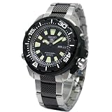 Seiko 5 Sports Mens 200M Stainless Steel Black IP Self Winding Automatic Diver Watch with Black... by Seiko