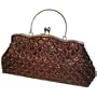 An Exquisite Beaded Evening Bag, Vintage-inspired Cluth W/chain, Best Price in the Town (Brown)