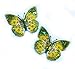 LOVEKITTY Iron-On Embroidered Sequin Bling Bling Butterfly Applique, 2-Pack / Green and Yellow