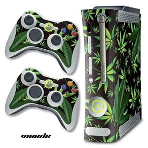 New XBOX 360 Console Protective Decal Skin – Weeds – Black